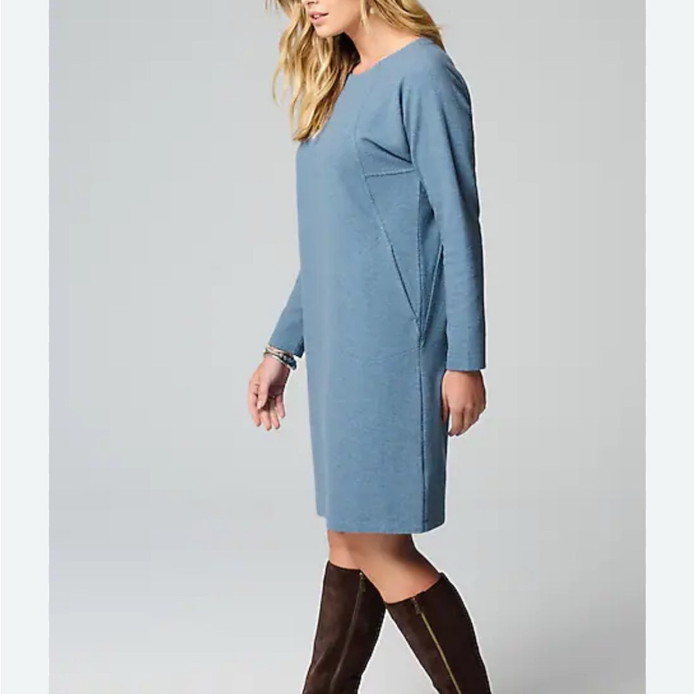 J. Jill diagonal knit Soft Blue Long Sleeve Dress. New. 3x